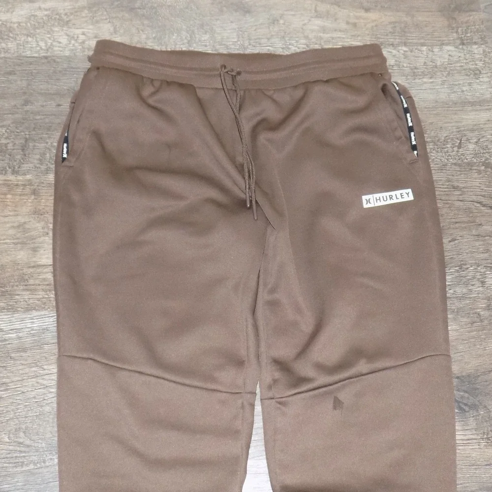 Hurley Joggers Mens Large Brown Tapered Athletic Sweatpants